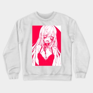 Ghoul Girl Anime Pink Ink Crewneck Sweatshirt